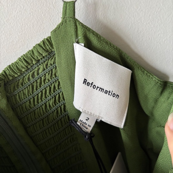 BRAND NEW Reformation Aiko Dress Green - Size 2 - Picture 6 of 11